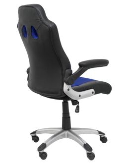 FORÖL Modelo Talave - Silla Gaming con mecanismo basculante, regulable en altura y brazos retráctiles incluidos - Asiento y respaldo tapizados en SIMILPIEL negro y azul.
