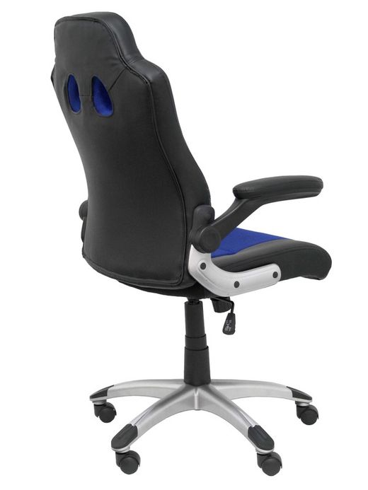 FORÖL Modelo Talave - Silla Gaming con mecanismo basculante, regulable en altura y brazos retráctiles incluidos - Asiento y respaldo tapizados en SIMILPIEL negro y azul.