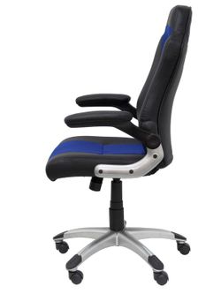 FORÖL Modelo Talave - Silla Gaming con mecanismo basculante, regulable en altura y brazos retráctiles incluidos - Asiento y respaldo tapizados en SIMILPIEL negro y azul.