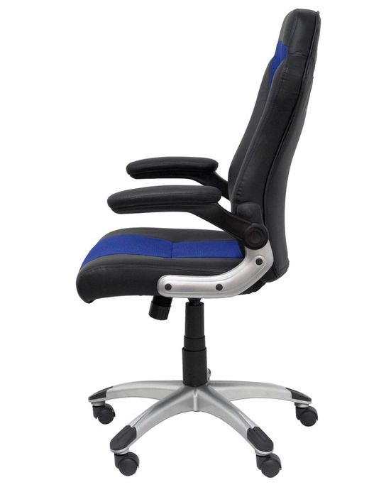 FORÖL Modelo Talave - Silla Gaming con mecanismo basculante, regulable en altura y brazos retráctiles incluidos - Asiento y respaldo tapizados en SIMILPIEL negro y azul.