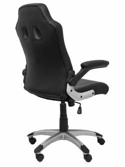 FORÖL Modelo Talave - Silla Gaming con mecanismo basculante, regulable en altura y brazos retráctiles incluidos - Asiento y respaldo tapizados en SIMILPIEL negro y gris
