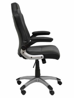 FORÖL Modelo Talave - Silla Gaming con mecanismo basculante, regulable en altura y brazos retráctiles incluidos - Asiento y respaldo tapizados en SIMILPIEL negro y gris