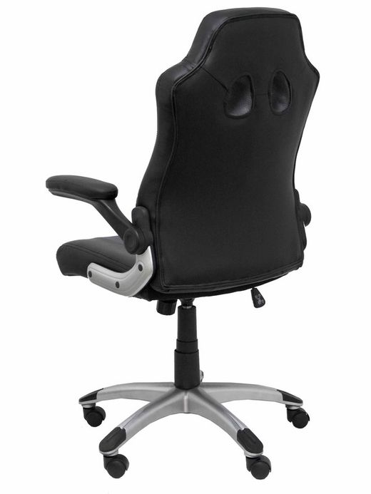 FORÖL Modelo Talave - Silla Gaming con mecanismo basculante, regulable en altura y brazos retráctiles incluidos - Asiento y respaldo tapizados en SIMILPIEL negro y gris