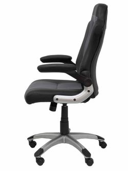FORÖL Modelo Talave - Silla Gaming con mecanismo basculante, regulable en altura y brazos retráctiles incluidos - Asiento y respaldo tapizados en SIMILPIEL negro y gris
