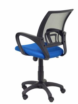 FORÖL Modelo Vianos - Silla de oficina ergonómica con mecanismo basculante y regulable en altura - Respaldo de malla en color negro y asiento tapizado en tejido 3D color azul