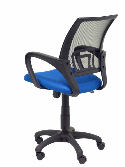 FORÖL Modelo Vianos - Silla de oficina ergonómica con mecanismo basculante y regulable en altura - Respaldo de malla en color negro y asiento tapizado en tejido 3D color azul