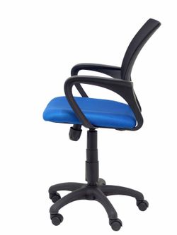 FORÖL Modelo Vianos - Silla de oficina ergonómica con mecanismo basculante y regulable en altura - Respaldo de malla en color negro y asiento tapizado en tejido 3D color azul