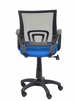 FORÖL Modelo Vianos - Silla de oficina ergonómica con mecanismo basculante y regulable en altura - Respaldo de malla en color negro y asiento tapizado en tejido 3D color azul