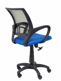 FORÖL Modelo Vianos - Silla de oficina ergonómica con mecanismo basculante y regulable en altura - Respaldo de malla en color negro y asiento tapizado en tejido 3D color azul