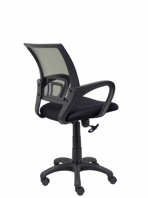 FORÖL Modelo Vianos - Silla de oficina ergonómica con mecanismo basculante y regulable en altura - Respaldo de malla en color negro y asiento tapizado en tejido 3D color negro