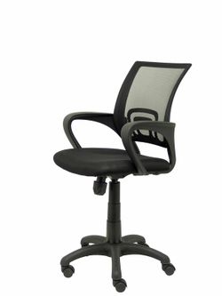 FORÖL Modelo Vianos - Silla de oficina ergonómica con mecanismo basculante y regulable en altura - Respaldo de malla en color negro y asiento tapizado en tejido 3D color negro