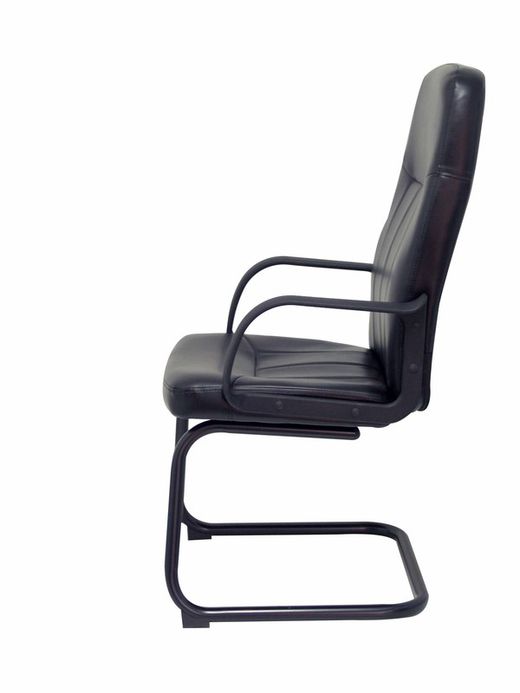 FORÖL Modelo Villa confidente - Sillón confidente patín con brazos fijos - Asiento y respaldo tapizados en similpiel color negro