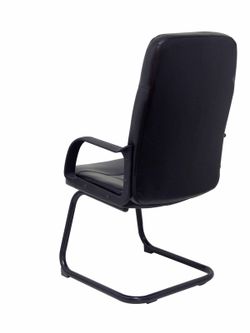 FORÖL Modelo Villa confidente - Sillón confidente patín con brazos fijos - Asiento y respaldo tapizados en similpiel color negro