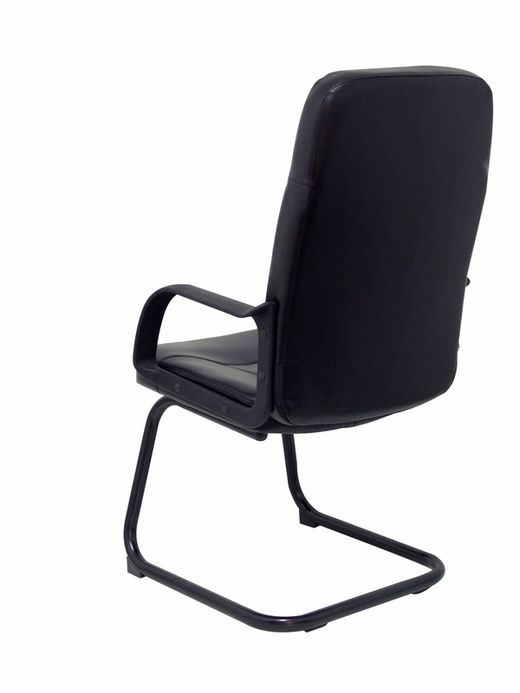 FORÖL Modelo Villa confidente - Sillón confidente patín con brazos fijos - Asiento y respaldo tapizados en similpiel color negro