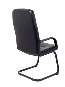 FORÖL Modelo Villa confidente - Sillón confidente patín con brazos fijos - Asiento y respaldo tapizados en similpiel color negro