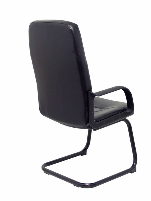 FORÖL Modelo Villa confidente - Sillón confidente patín con brazos fijos - Asiento y respaldo tapizados en similpiel color negro