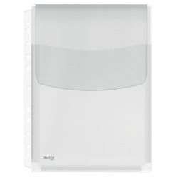 Funda fuelle con solapa capacidad 20 mm (Bolsa 5). PVC con refuerzo 170 micras. Multitaladro. DIN A4. 11 taladros