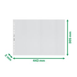 Funda portadocumentos (Bolsa 25). PP "Piel de naranja" con refuerzo. 100 micras. Leitz Recycle. DIN A3. 11 taladros