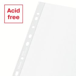 Dokumentetui (pose med 20 stk.). PP "Appelsinhud" med forstærkning. 70 mikron. Genbrug Esselte. DIN A4.