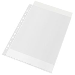 Dokumentetui (pose med 20 stk.). PP "Appelsinhud" med forstærkning. 70 mikron. Genbrug Esselte. DIN A4.