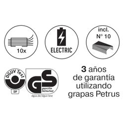 Petrus contactloze nietmachine mod. E-310 (voeding 4 batterijen van 1,5 V niet inbegrepen), metallic blauw