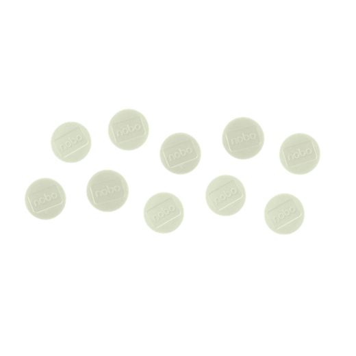 Magneti per lavagna bianca NOBO, 38 mm, resistenza 1,5 kg, 10 pezzi, bianchi