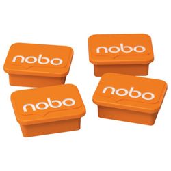 NOBO-magneten voor whiteboards (4) (NOBO-logo), oranje