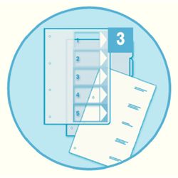 Index of projects Printable Esselte. DIN A4. PP tabs 1-5, multicolored