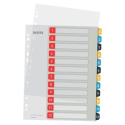 Índice de proyectos Imprimible Leitz Cosy. DIN A4. Pestañas PP 1-12