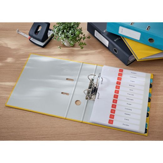 Indice dei progetti Stampabile Leitz Cosy. DIN A4. Schede PP 1-12