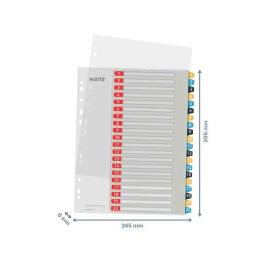 Indice dei progetti Stampabile Leitz Cosy. DIN A4. Schede PP 1-20
