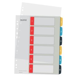 Índice de proyectos Imprimible Leitz Cosy. DIN A4. Pestañas PP 1-6
