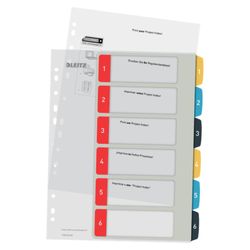 Index van projecten Afdrukbare Leitz Cosy. DINA4. PP-tabs 1-6