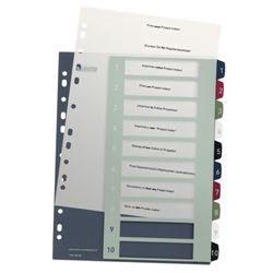 Índice de proyectos Imprimible Leitz STYLE. DIN A4. Pestañas PP 1-10