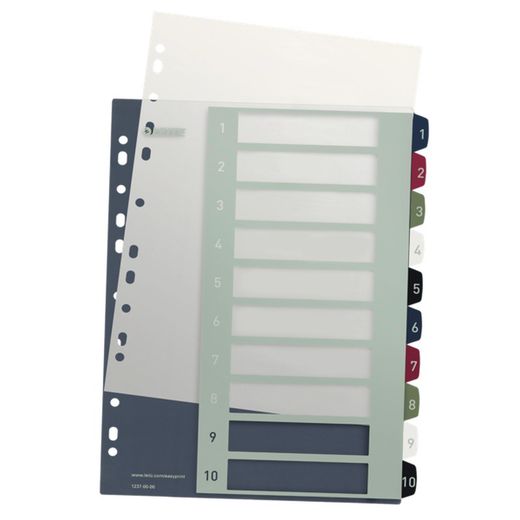 Index des projets Imprimable Leitz STYLE. DIN A4. Onglets PP 1-10