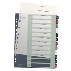 Índice de proyectos Imprimible Leitz STYLE. DIN A4. Pestañas PP 1-12