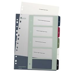 Índice de proyectos Imprimible Leitz STYLE. DIN A4. Pestañas PP 1-5