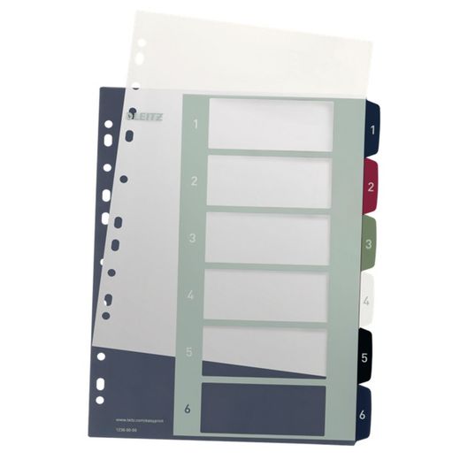 Indice dei progetti Stampabile Leitz STYLE. DIN A4. Schede PP 1-6