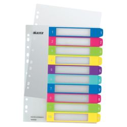 Índice de proyectos Imprimible Leitz WOW. DIN A4. Pestañas PP 1-10