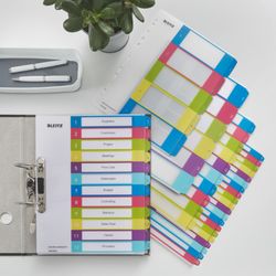 Índice de proyectos Imprimible Leitz WOW. DIN A4. Pestañas PP 1-10