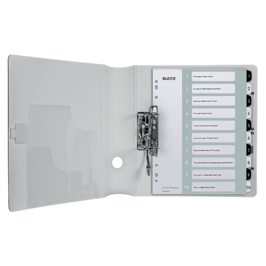 Index of projects Printable Leitz WOW. DIN A4. PP tabs 1-10, white/black