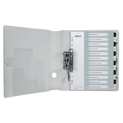 Indeks over projekter Printbar Leitz WOW. DIN A4. PP faner 1-12, hvid/sort