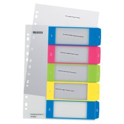 Indeks projektów Leitz WOW do druku. DIN A4. Zakładki PP 1-5