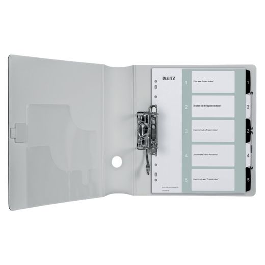 Index van projecten Afdrukbare Leitz WOW. DINA4. PP tabs 1-5, wit/zwart