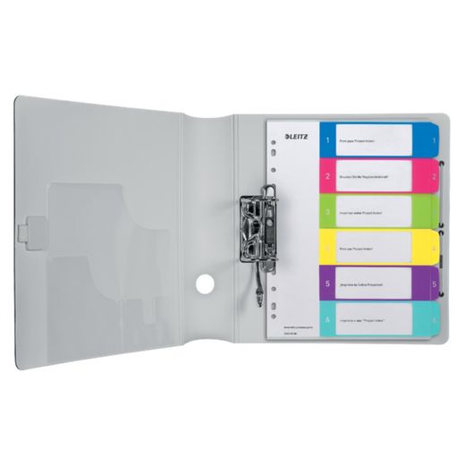 Indeks projektów Leitz WOW do druku. DIN A4. Zakładki PP 1-6