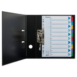 Esselte Multidrill-Index. DIN A4. Mit farbiger Karteikarte und verstärkten Laschen 1-10 Mylar-Karton, mehrfarbig