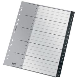 Índice multitaladro Leitz Recycle. DIN A4 maxi. 20 Pestañas A-Z. PP reciclado, climáticamente neutro y 100% reciclable, negro