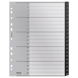 Leitz Recycle multidrill index. DIN A4 max. Tabs 1-20. Recycled PP, climate neutral and 100% recyclable, black