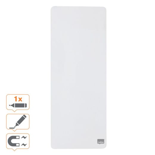 NOBO aflang minimagnettavle 140x360 mm, hvid