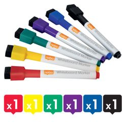 Pennarello mini cancellabile a secco NOBO (confezione 6) colori assortiti